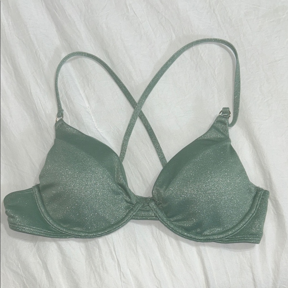 Green Hollister Bikini Top